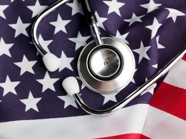Stethoscope on an American flag