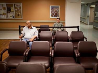 Veterans waiting for their appointments at the VA Medical Center in El Paso, Texas