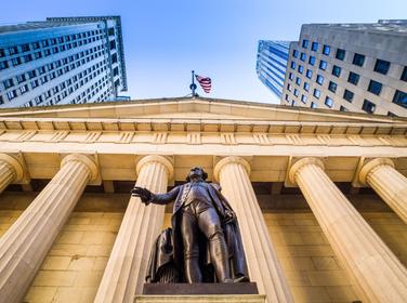 Facade of the Federal Hall in New York City
