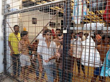 Migrants at the Anti-Illegal Immigration Authority in Tripoli, Libya, September 10, 2017