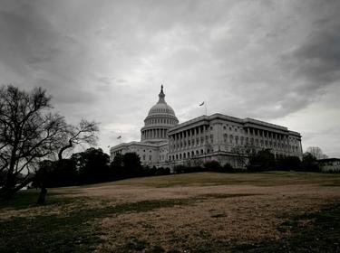 U.S. Capitol Washington, D.C., with storm clouds