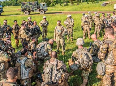 U.S. Army Forces Command's Command Sgt. Maj. speaks to soldiers at Ft. Campbell, May 22, 2018
