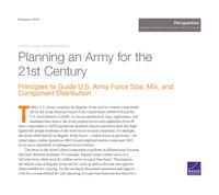 Cover: Planning an Army for the 21st Century