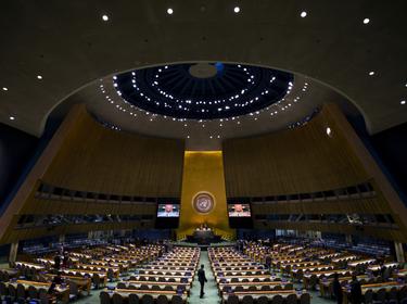 The General Assembly Hall at the United Nations headquarters in New York City, September 18, 2015. photo by Mike Segar/Reuters