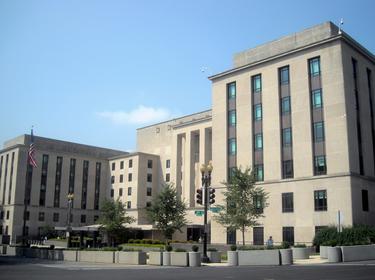 The Harry S. Truman Building, headquarters of the U.S. Department of State, in Washington, D.C., <a href=file_u.s._state_department_-_truman_building.html>photo</a> by <a href="https://commons.wikimedia.org/wiki/User:APK">AgnosticPreachersKid</a> / <a href="https://creativecommons.org/licenses/by-sa/3.0/deed.ene">CC BY-SA 3.0</a>