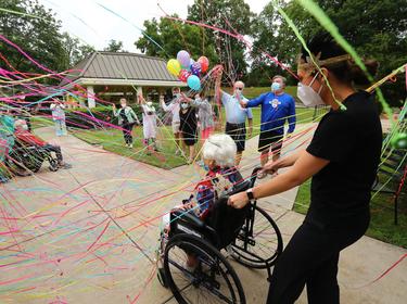 COVID-19 survivor Irma Gooden celebrates her 100th birthday in Jackson, Georgia, June 16, 2020, photo by Curtis Compton/Atlanta Journal-Constitution/TNS/ABACAPRESS.COM via Reuters