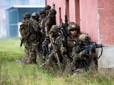 Soldiers from the Rapid Response Forces Division during the NATO exercise GREEN GRIFFIN 21 in Lehnin, Germany, October 4, 2021, U.S. Army photo by Michele Wiencek
