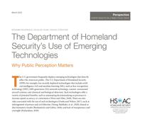 Cover: The Department of Homeland Security's Use of Emerging Technologies