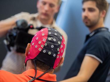 Patient Sarshar Manouchehr is interviewed after he uses a brain-computer interface to steer his wheelchair in North Rhine-Westphalia, Germany, June 17, 2019, photo by Rolf Vennenbernd/DPA/Picture Alliance via Reuters Connect
