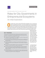 Cover: Roles for City Governments in Entrepreneurial Ecosystems