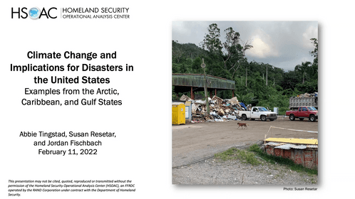 Climate Change and Implications for Disasters in the United States