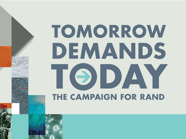 Logo of RAND's campaign Tomorrow Demands Today, design by Chara Williams/RAND Corporation from KBDA
