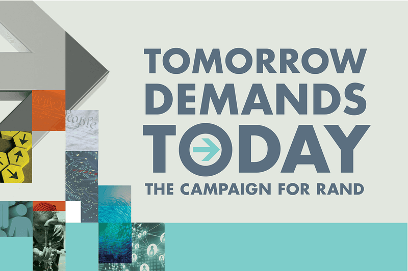 The logo for Tomorrow Demands Today, the Campaign for RAND
